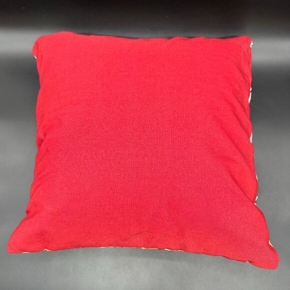 Vintage Throw Pillow Handmade Patchwork Decorative Folk Art Cushion 1950s - Picture 2 of 10